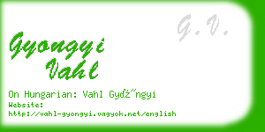 gyongyi vahl business card